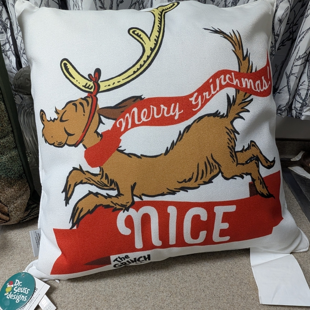 Grinch naughty nice 2 Sided pillow